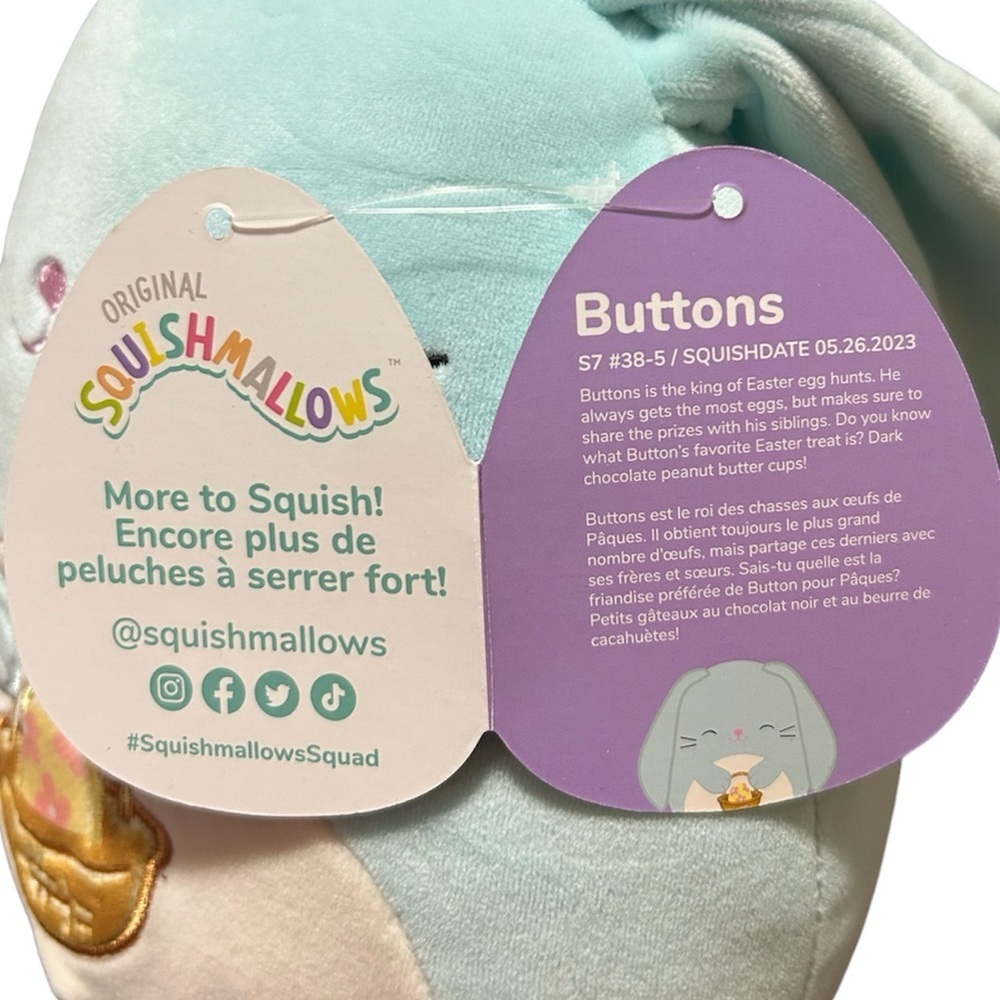 Squishmallows Buttons the  Easter Bunny Plush - Picture 9 of 9